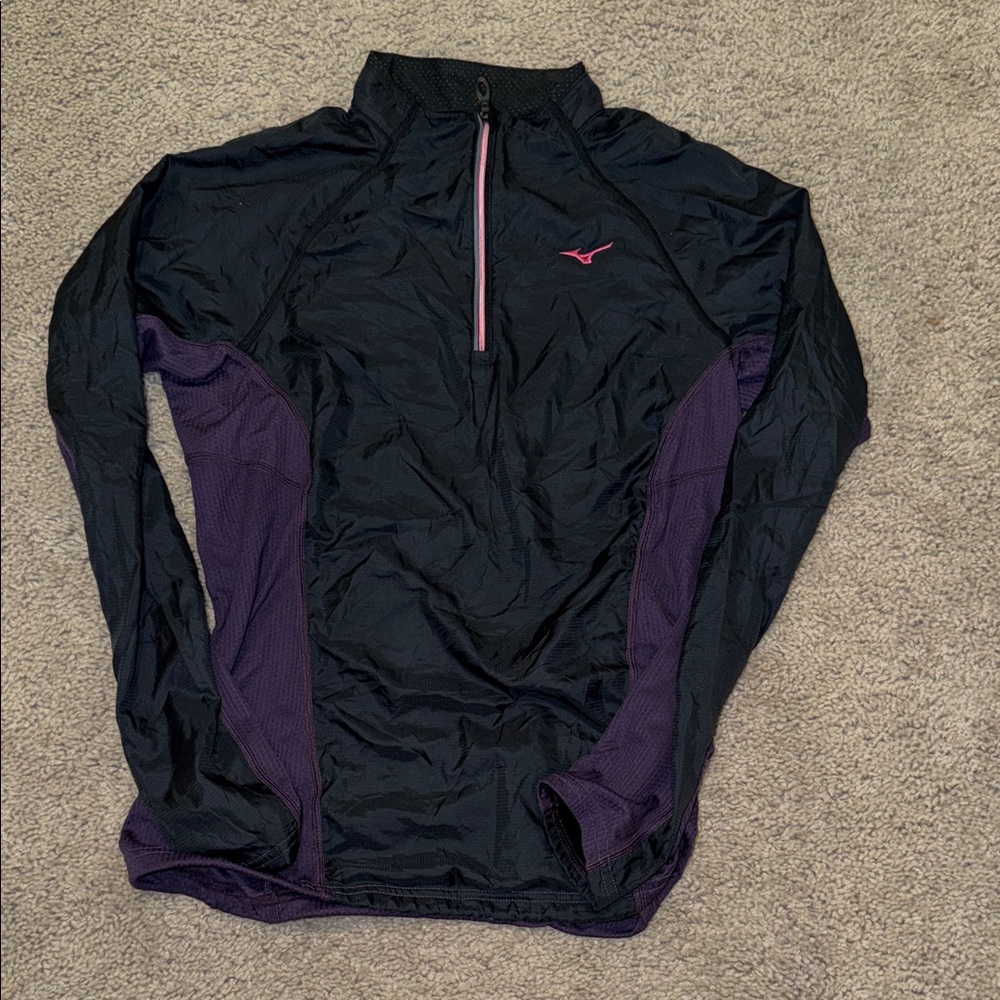 Mizuno Navy and Violet Quarter-Zip Pullover